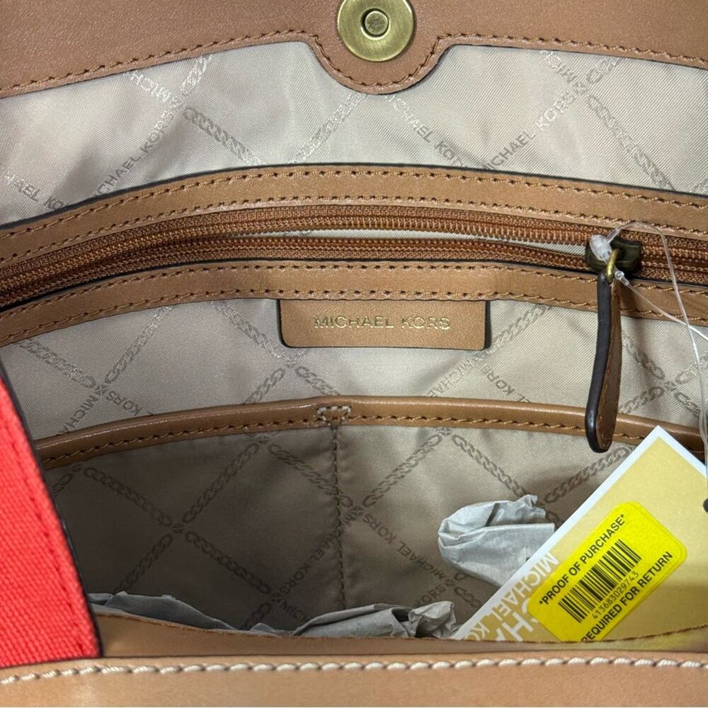 NWT, Michael Kors Raven, Terracotta Large Pocket Shoulder Tote Bag. - Picture 7 of 13